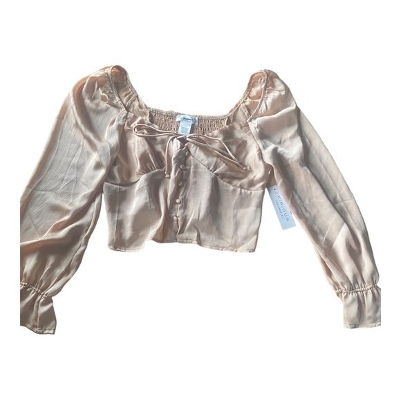 Kirious Los Angeles Tops - 🥳 Host Pick NWT Satin Crop top, Color: Champagne 16.5” x 16.5”